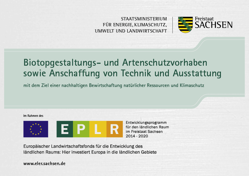 EPLR Aushang zu Biotopsgestaltungs- und Artenschutzvorhaben sowie Anschaffung von Technik und Ausstattung